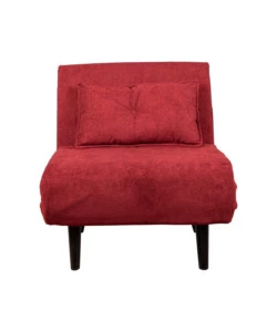 POLTRONA LETTO "QUEEN" IN TESSUTO BURGUNDY, 77x77X85 CM